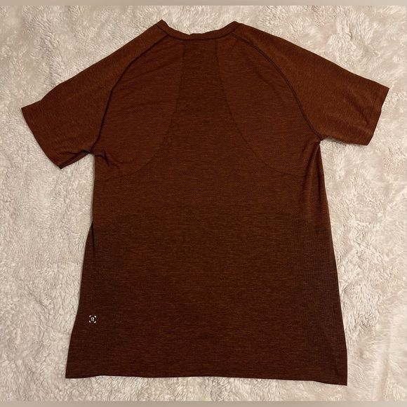 Lululemon Metal Vent Tech 2.0 V Neck Mens Shirt Black/Canyon Orange Sz L - Picture 6 of 10